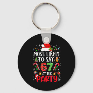Porte-clés 67 Meme de Noël drôle très susceptible de dire 67