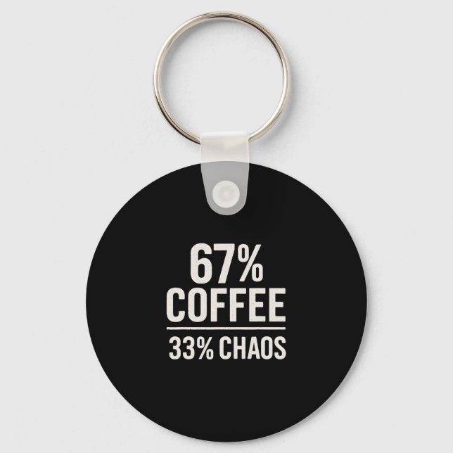 Porte-clés 67 Mème drôle 67% Café 33% Conception d'humour Cha (Recto)