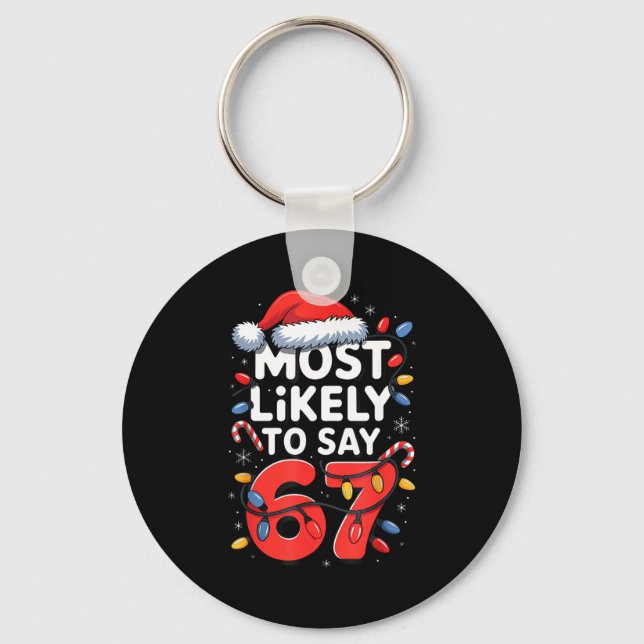 Porte-clés 67 Meme drôle de conception de Noël Meme le plus s (Recto)