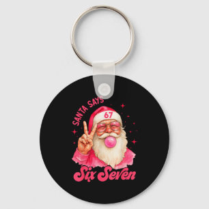 Porte-clés 67 Meme drôle Joyeux Noël Santa dit Six Sept Noël