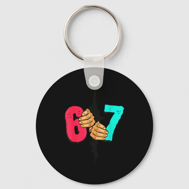 Porte-clés 67 Meme Drôle Six Sept Génération Alpha Argot Noël (Recto)