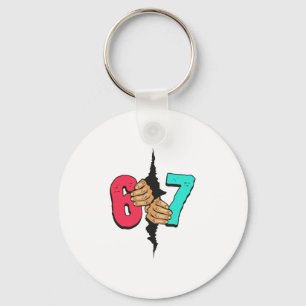 Porte-clés 67 Meme Drôle Six Sept Génération Alpha Argot Noël