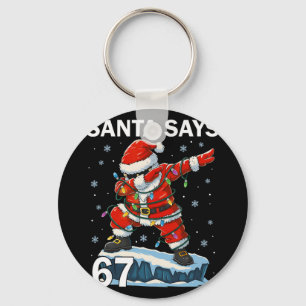 Porte-clés 67 Meme Drôle Six Sept Noël 6-7 Meme Père Noël 6