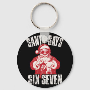 Porte-clés 67 Meme Drôle Six Sept Noël 6-7 Meme Père Noël 6
