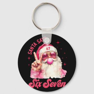 Porte-clés 67 Meme Drôle Six Sept Noël 6-7 Meme Santa 6