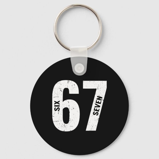 Porte-clés 67 Mème drôle Six Sept Rétro  (Recto)