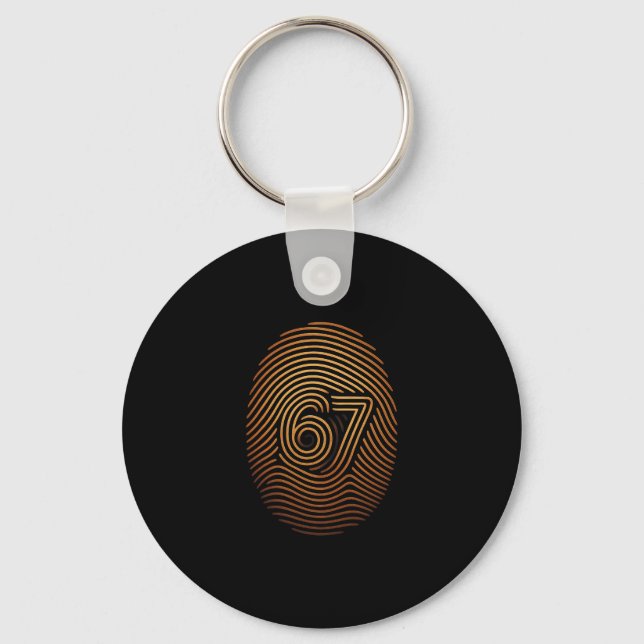 Porte-clés 67 Meme Empreinte Cachée Génération Z Alpha 6 7  (Recto)