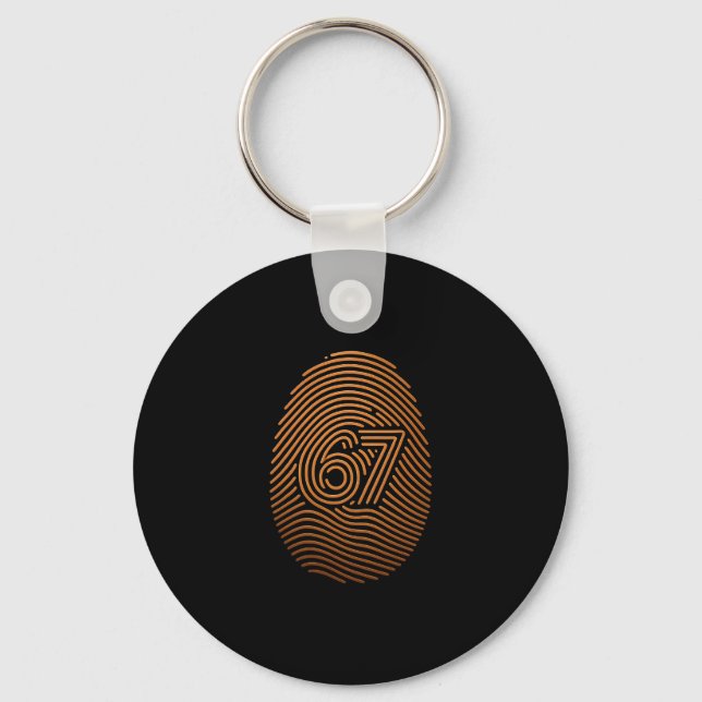 Porte-clés 67 Meme Empreinte Digitale Cachée Gen Z Alpha 6 7  (Recto)