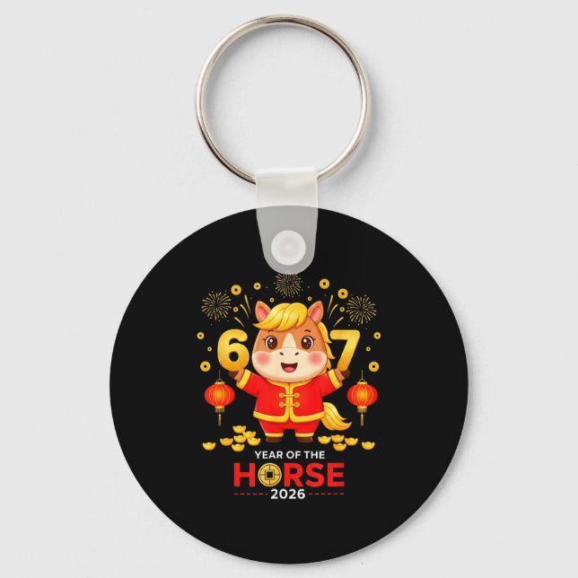 Porte-clés 67 Meme Funny Chinese New Year 2026 Year Of The Ho (Recto)