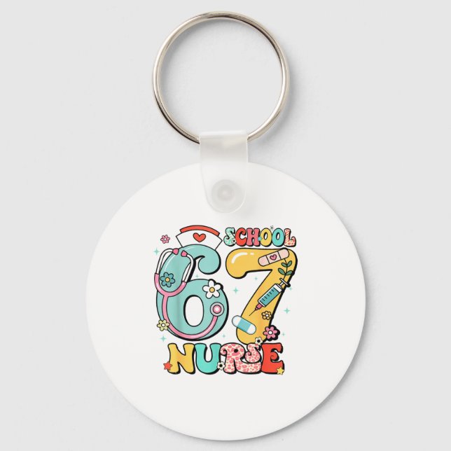 Porte-clés 67 Meme Funny School Nurse Six Seven Meme  (Recto)