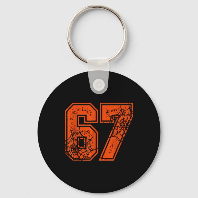 Porte-clés 67 Meme Funny Six Seven Gen Alpha Halloween Pumpki (Recto)