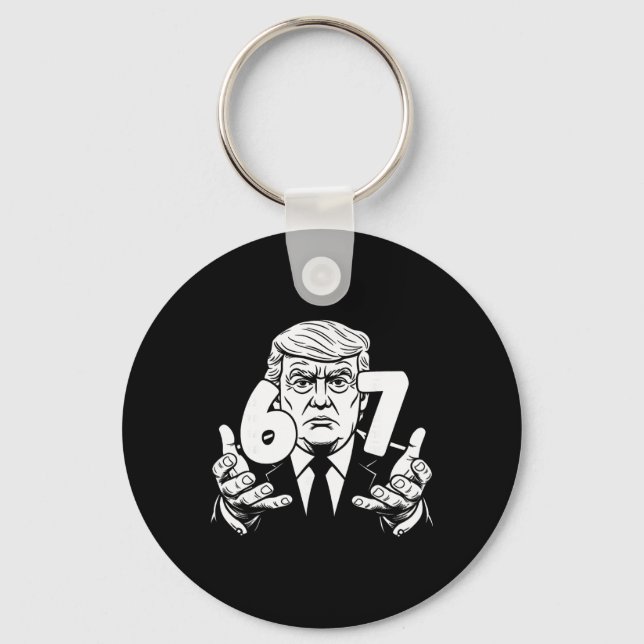Porte-clés 67 Meme Funny Trump 67 Hands Meme Slang 6 7 Hands  (Recto)