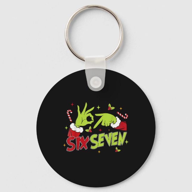 Porte-clés 67 Meme humour 6-7 Drôle Six Sept Noël  (Recto)