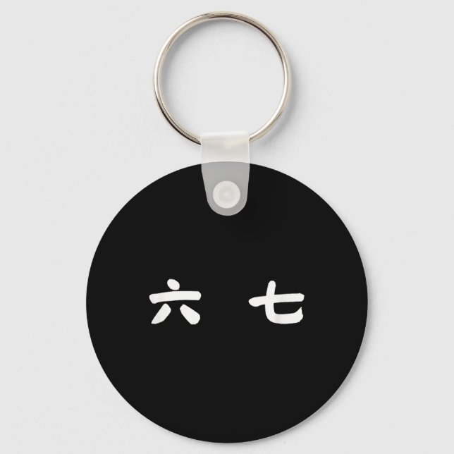 Porte-clés 67 Meme Mandarin Chinese Six Seven Gen Alpha Slang (Recto)