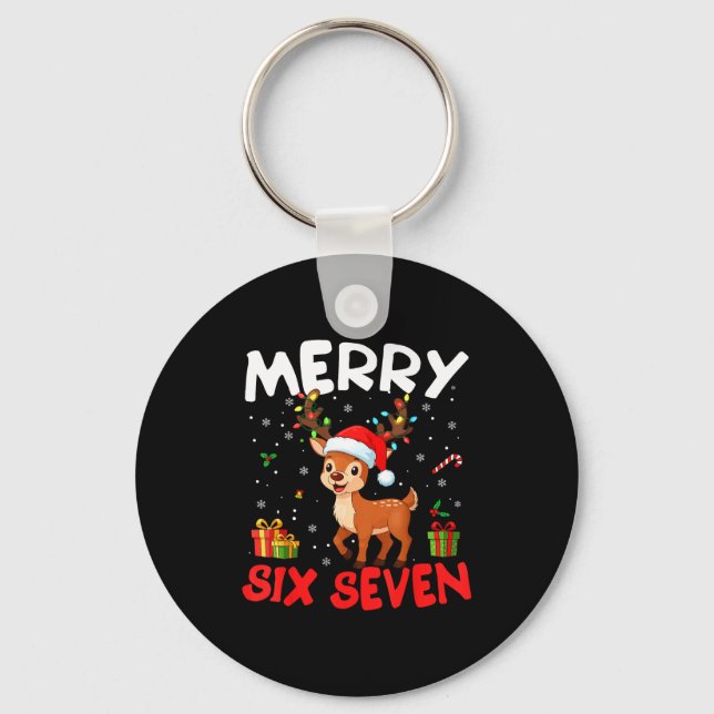 Porte-clés 67 Meme Merry Six Seven Reindeer Funny Christmas W (Recto)