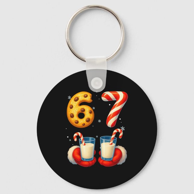 Porte-clés 67 Meme Noël Cookie Canne à Sucre Drôle Six Sept (Recto)