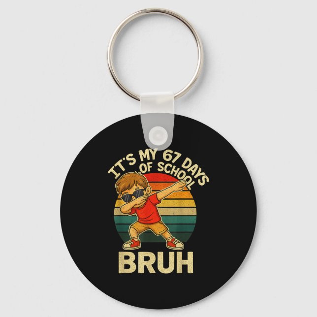 Porte-clés 67 Meme Numbers Dabbing It's My 67 Days Of School  (Recto)