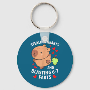 Porte-clés 67 Mème qui vole des cœurs Capybara de la Saint-Va