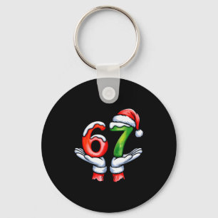Porte-clés 67 Meme Santa Claus Main Drôle Six Sept Noël