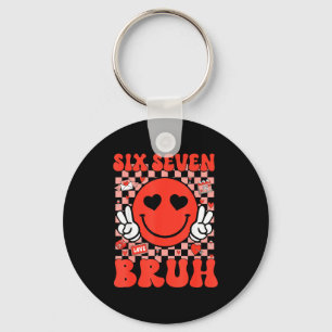 Porte-clés 67 Meme Six Seven 6 7 Bruh Saint-Valentin Cœur Gar
