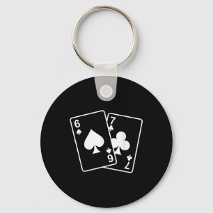 Porte-clés 67 Meme Six Seven 6–7 Cartes à jouer drôles 