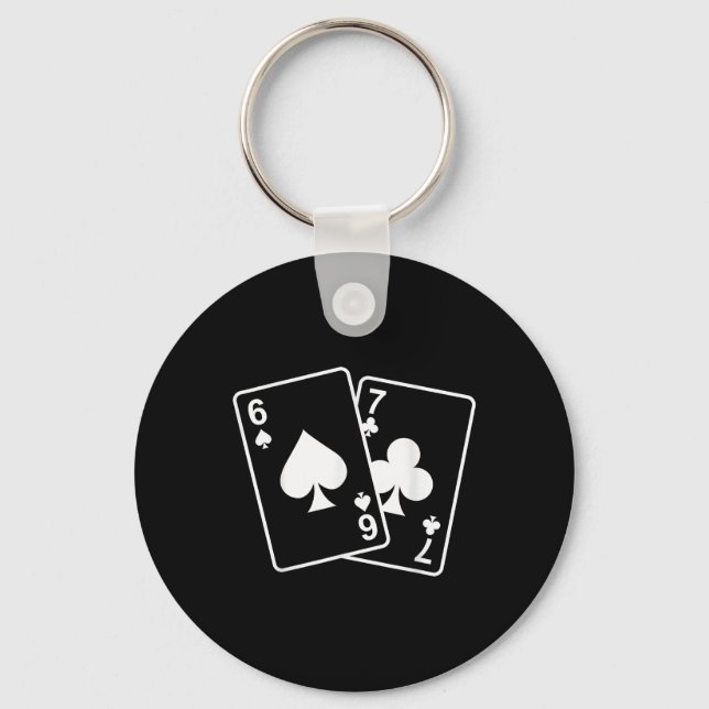 Porte-clés 67 Meme Six Seven 6–7 Funny Playing Cards  (Recto)