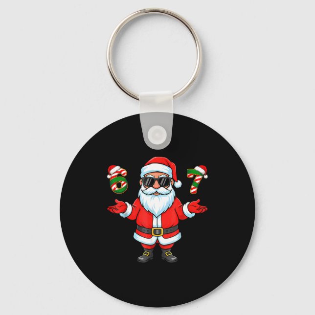 Porte-clés 67 Meme Six Seven 6 7 Funny Santa Matching Xmas 67 (Recto)