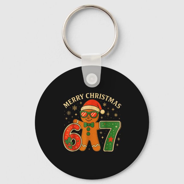 Porte-clés 67 Meme Six Seven 6 7 Meme Funny Christmas Gingerb (Recto)