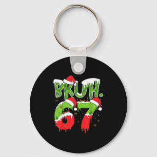 Porte-clés 67 Meme Six Seven Bruh Drôle Numéro Noël
