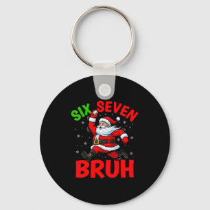 Porte-clés 67 Meme Six Seven Bruh Père Noël Baseball Drôle No