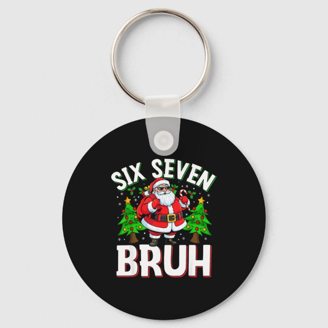 Porte-clés 67 Meme Six Seven Bruh Santa Funny Christmas Kids  (Recto)