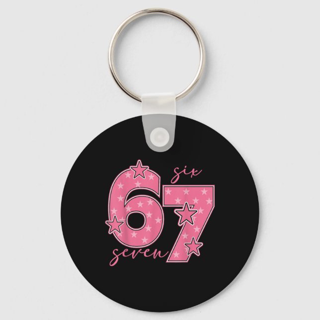 Porte-clés 67 Meme Six Seven Génération Alpha Argot Mignon Ro (Recto)