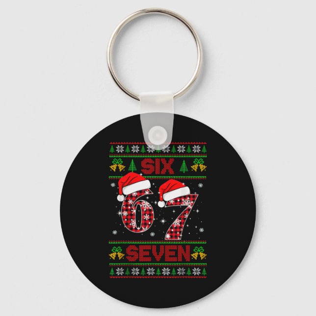 Porte-clés 67 Meme Six Seven Noël Sweat Ugly de Noël Pour Enf (Recto)