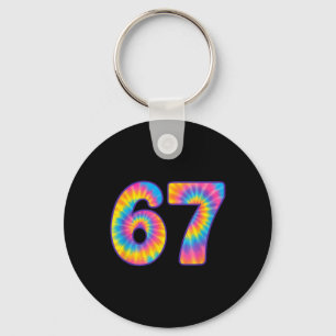 Porte-clés 67 Mème Tie Dye Rétro Six Sept