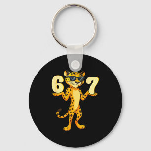 Porte-clés 67 Memes de Guépard Six Sept Mains en Mouvement En