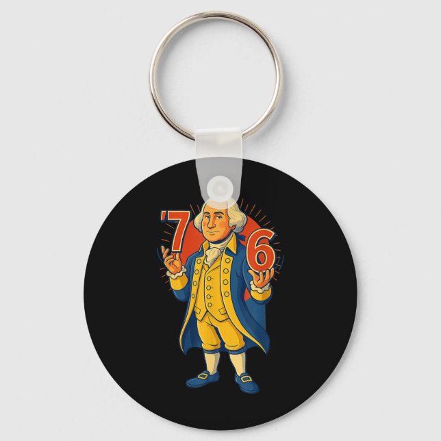 Porte-clés 67 mèmes drôles de George Washington Six Seven Gen (Recto)