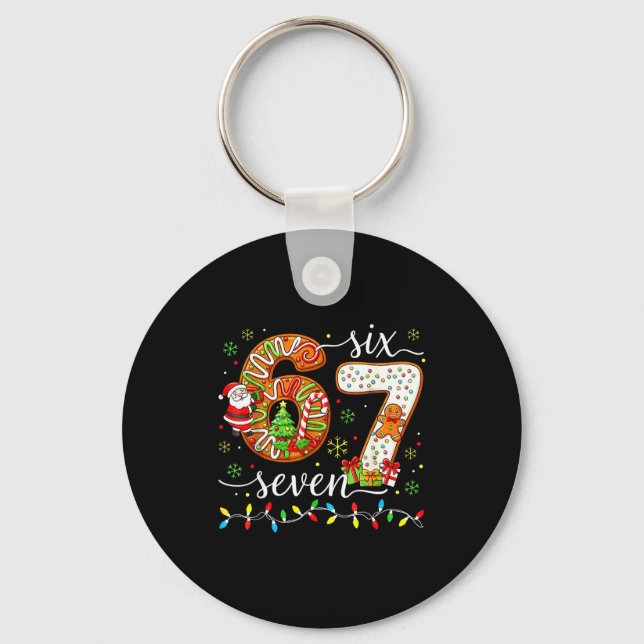 Porte-clés 67 Noël 6 7 Mème Pyjama Fête Gen Alpha Sl (Recto)