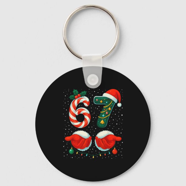 Porte-clés 67 Noël 6 7 Mème Pyjama Fête Gen Alpha Sl (Recto)