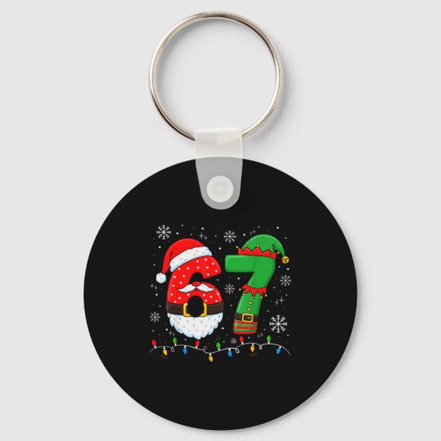 Porte-clés 67 Noël 6 7 Mème Pyjama Fête Gen Alpha Sl (Recto)