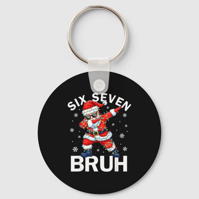Porte-clés 67 Noël Drôle Six Sept Bruh Meme Dabbing San (Recto)