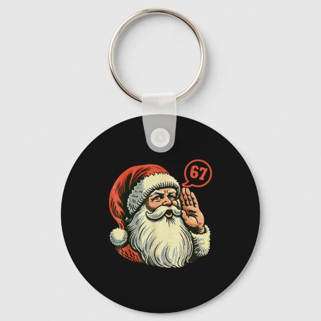 Porte-clés 67 Noël Drôle Six Sept Mème Brainrot Père Noël C (Recto)