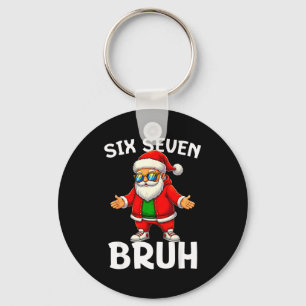 Porte-clés 67 Noël Drôle Six Sept Mème Brainrot Père Noël K