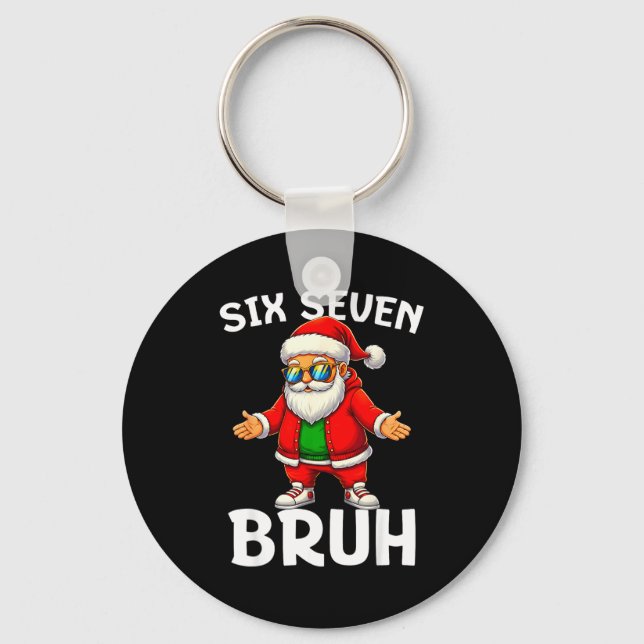 Porte-clés 67 Noël Drôle Six Sept Mème Brainrot Père Noël K (Recto)