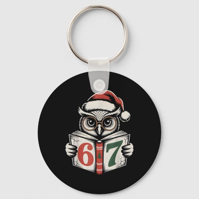 Porte-clés 67 Numéro Hibou Noël Mème Internet Vacances  (Recto)