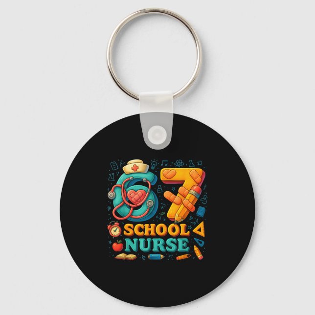 Porte-clés 67 Nurse Days Funny Medical Back To School  (Recto)