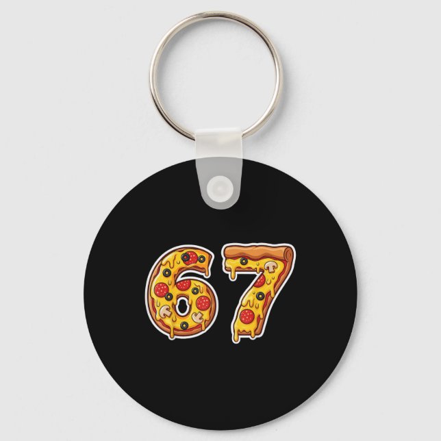 Porte-clés 67 Pizza Drip Mème Drôle Six Sept Argot Gen Alpha (Recto)