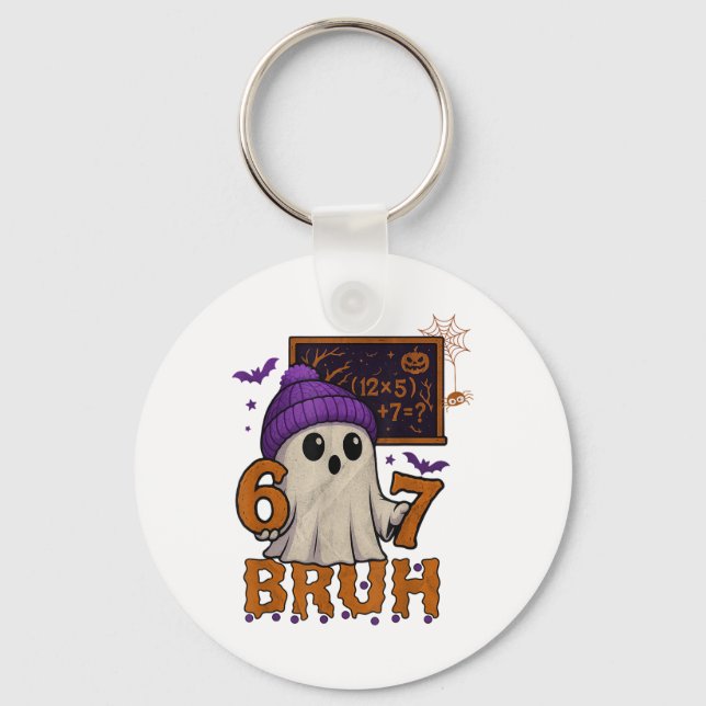 Porte-clés 67 Prof Ghost Halloween Six Seven Mème Équation Ma (Recto)