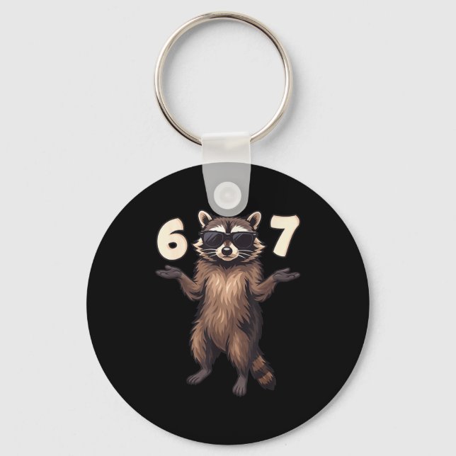 Porte-clés 67 Raccoon 6-7 Hands Se Funny Gen Alpha Kids Teens (Recto)