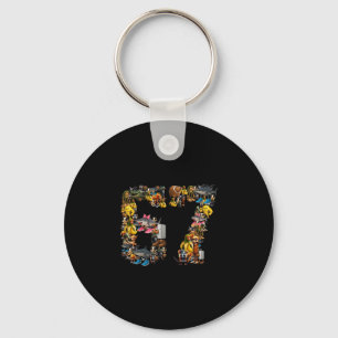 Porte-clés 67 Six Seven Anniversaire Mème Viral Italian Brain
