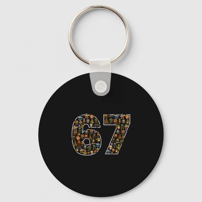 Porte-clés 67 Six Seven Brainrot Italien Gen Alpha Mème  (Recto)